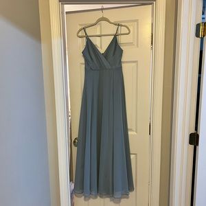 Body Grey Dusty Blue Bridesmaid Dress